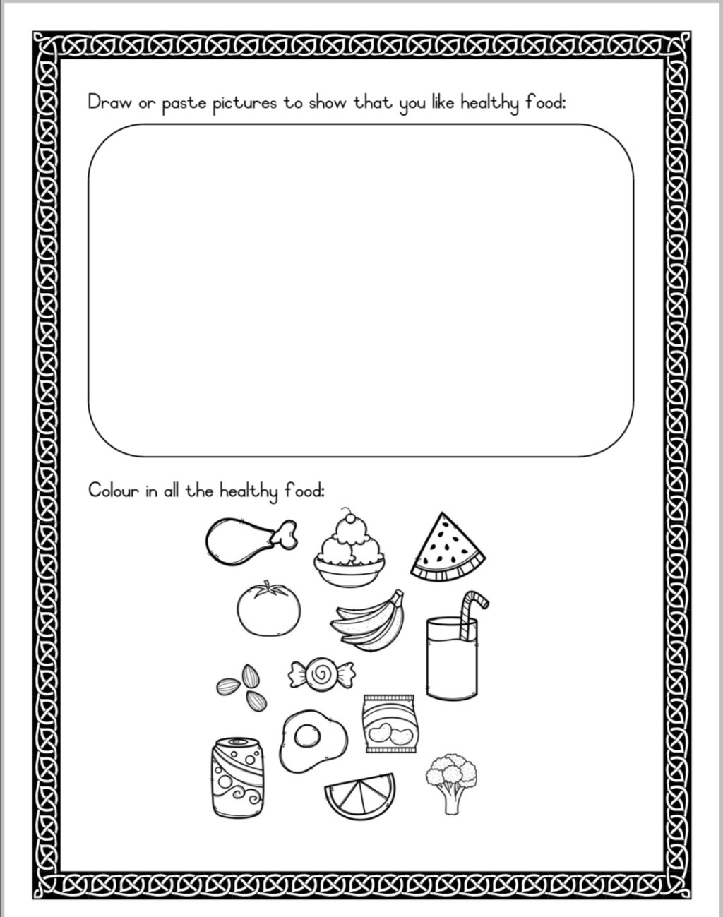 Picture of: Healthy eating worksheets • Teacha!